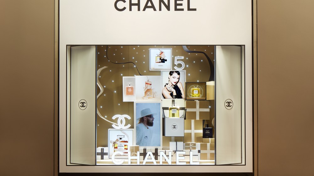 The Chanel holiday display in Milan.