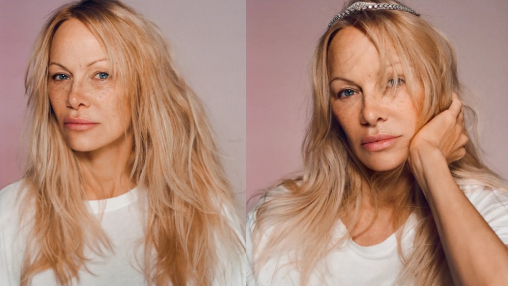Pamela Anderson, makeup free, no makeup, natural beauty, wwd, photoshoot,
