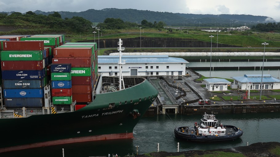 According to John McCown, there was a 29 percent decline in the number of large 10,000-to-14,000 TEU container ships going through the Panama Canal in November.