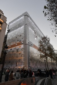 The holiday display at the Louis Vuitton store in Paris, France photographed for WWD on December 17, 2023.