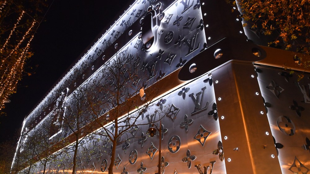 The holiday display at the Louis Vuitton store in Paris, France photographed for WWD on December 17, 2023.