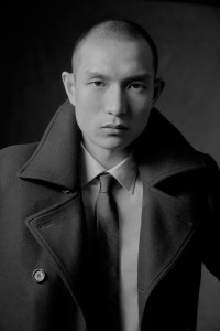 Robert Talbott recycled wool blend peacoat; Boss cotton and elastane shirt.