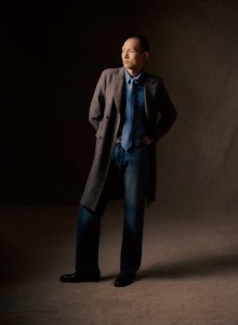 Billy Reid virgin wool coat; Fair Harbor organic cotton, recycled polyester, rayon and spandex denim shirt; DL 1961 cotton denim jeans; Daniel Hechter tie.