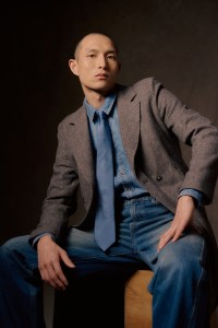 Billy Reid virgin wool coat; Fair Harbor organic cotton, recycled polyester, rayon and spandex denim shirt; DL 1961 cotton denim jeans; Daniel Hechter tie.