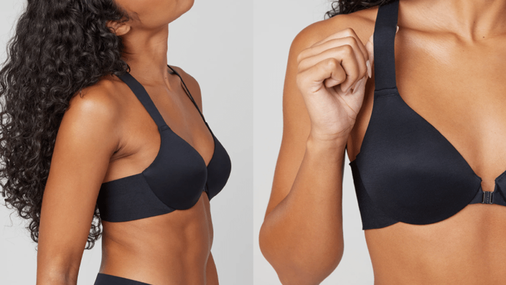 woman wearing one of the best front-closure bras