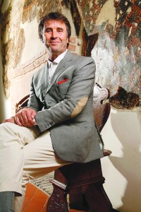 Fashion designer Brunello Cucinelli at his home and factory in Solomeo Italy