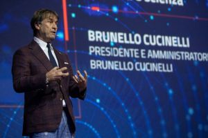 MILAN, ITALY - JULY 11: Italian creative director and CEO of his eponymous fashion brand Brunello Cucinelli delivers a speech during FED - Forum of Digital Economy on July 11, 2019 in Milan, Italy. (Photo by Emanuele Cremaschi/Getty Images)