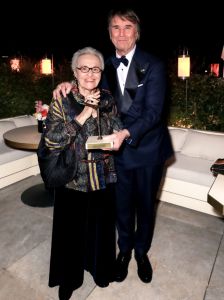 Rosita Missoni and Brunello Cucinelli at the Neiman Marcus Group Awards champagne toast on March 5, 2023, at La Suite Girage in Paris, France. (Photo by François Goizé/WWD via Getty Images)