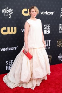 Greta Gerwig at The 29th Critics' Choice Awards held at The Barker Hangar on January 14, 2024 in Santa Monica, California.