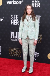 Bella Ramsey at The 29th Critics' Choice Awards held at The Barker Hangar on January 14, 2024 in Santa Monica, California.