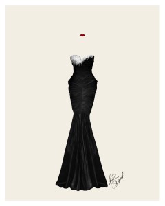 The sketch of Carey Mulligan’s Schiaparelli Golden Globes dress.