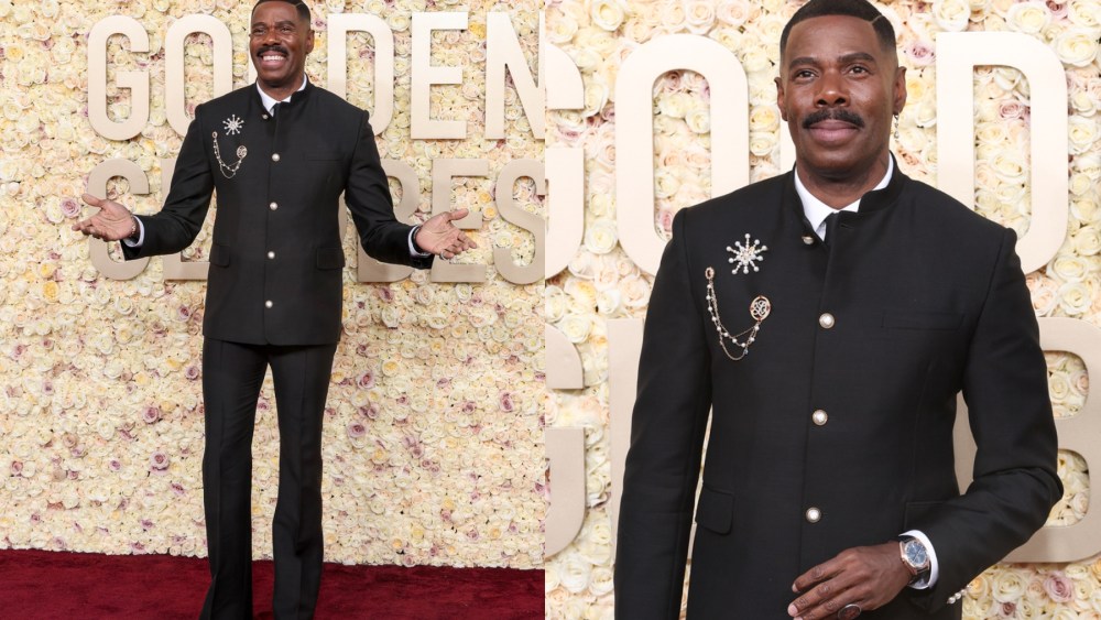 Colman Domingo, custom Louis Vuitton suit, Golden Globe Awards 2024, Jan. 7, Los Angeles