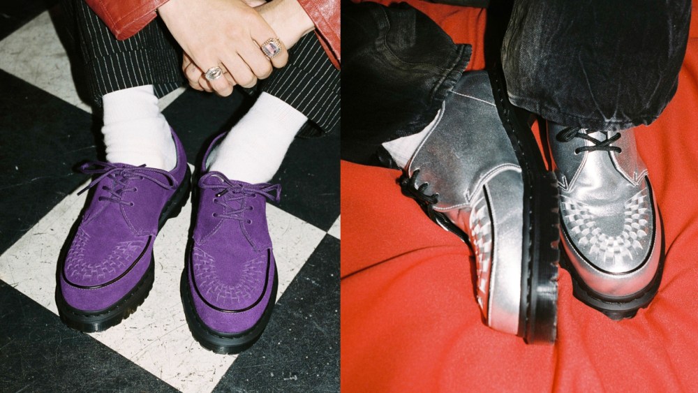Dr. Martens, creepers, leather, suede, metallic.