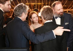 Mark Ruffalo, Emma Stone and Willem Dafoe at the 2024 Billboard Golden Globes After Party.