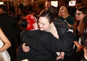 Billie Eilish and Lily Gladstone at the 2024 Billboard Golden Globes After Party.