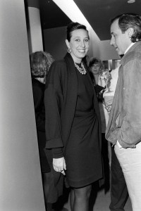 Donna Karan and Stephen Weiss attend an event at the Palladium, a nightclub in New York City, on May 15, 1985.