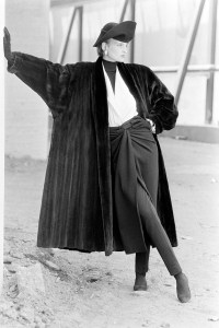 Donna Karan's sheared ranch mink coat for Birger Christensen Fall 1985 Fur Collection Advance.