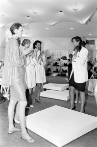 Donna Karan during the finale of Donna Karan Resort 1987 Collection Fashion Show