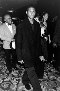 Singer Usher Raymond and guests arrive for Oprah Winfrey's Production of Toni Morrison's "Beloved"screening event at the New York Hilton Hotel on October 11, 1998.