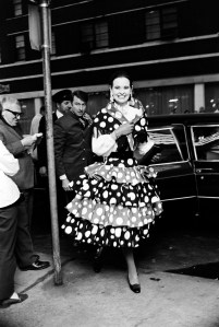 Gloria Vanderbilt and Wyatt Cooper arrive at Truman Capote's screening of "Trilogy" three short films by Capote's at the Art Theatre on University Place and 8th Street in New York, NY on April 6, 1968. Capote's film "Trilogy" was selected for the Cannes Film Festival in 1968.