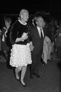 C.Z.Guest arrives with Truman Capote for the screening of "Trilogy" three short films by Capote's at the Art Theatre on University Place and 8th Street in New York, NY on April 6, 1968. Capote's film "Trilogy" was selected for the Cannes Film Festival in 1968.