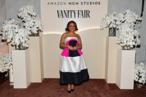 Quinta Brunson attends the Vanity Fair and Amazon MGM Studios awards season celebration.