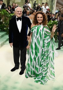 Barry Diller and Diane von Furstenberg at the 2024 Met Gala: "Sleeping Beauties: Reawakening Fashion" held at The Metropolitan Museum of Art on May 6, 2024 in New York City. (Photo by Gilbert Flores/Variety via Getty Images)