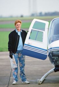 UNITED KINGDOM - NOVEMBER 18:  Sarah, Duchess Of York, Taking A Flying Lesson In A Helicopter  (Photo by Tim Graham Photo Library via Getty Images)