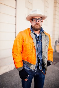 Street style at Pitti Uomo 105 in Florence, Italy.