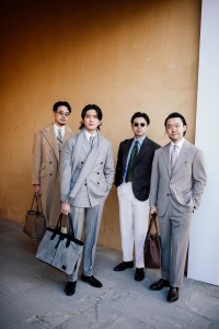 Street style at Pitti Uomo 105 in Florence, Italy.
