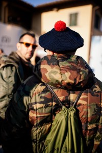Street style at Pitti Uomo 105 in Florence, Italy.