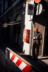 Street style at Pitti Uomo 105 in Florence, Italy.