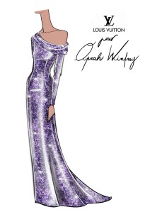 The sketch of Oprah Winfrey’s Louis Vuitton Golden Globes dress.