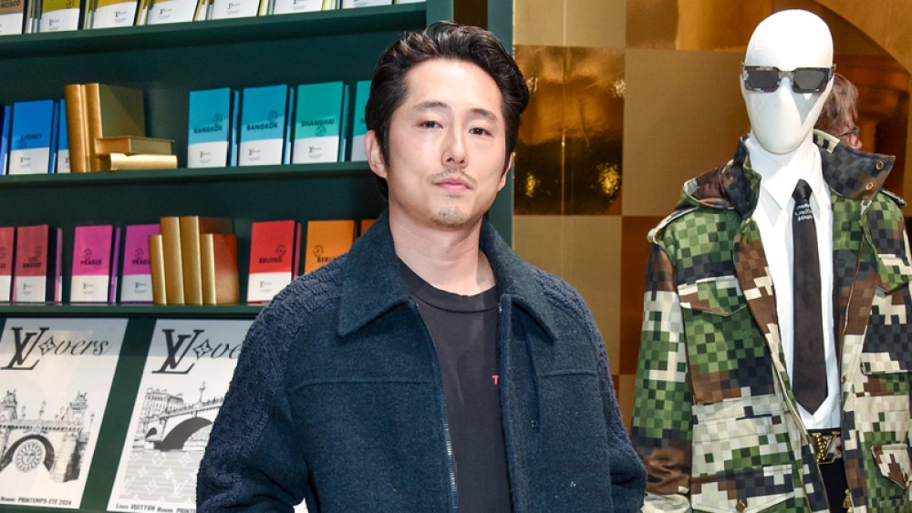 Steven Yeun at the Louis Vuitton West Hollywood Pop-Up held on January 3, 2024 in West Hollywood, California.