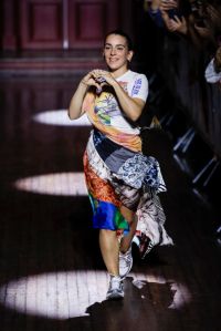 PARIS, FRANCE - JUNE 24: (EDITORIAL USE ONLY - For Non-Editorial use please seek approval from Fashion House) Fashion designer Marine Serre during the Marine Serre Menswear Spring/Summer 2024 show as part of Paris Fashion Week on June 24, 2023 in Paris, France. (Photo by Estrop/Getty Images)