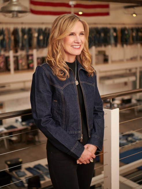 michelle gass in levi's trucker jacket