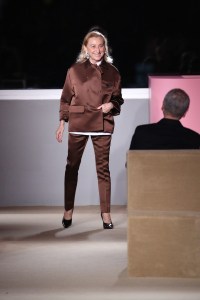 Miuccia Prada on the catwalk
