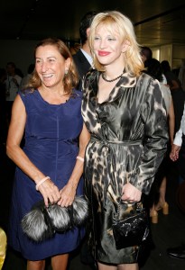 Designer Miuccia Prada (L) and Courtney Love attend Prada's "Waist Down" party at Prada Rodeo Drive.
