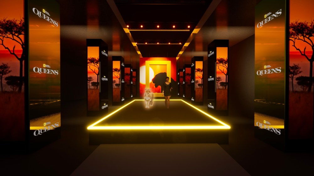 A rendering for “Nat Geo Presents: ‘Fit for a Queen’” immersive fashion show