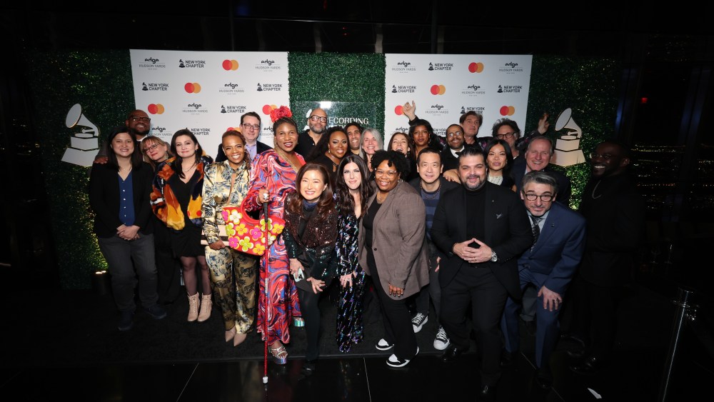 NEW YORK, NEW YORK - JANUARY 22: A group photo during the New York Chapter 2024 Nominee Celebration at Edge at Hudson Yards on January 22, 2024 in New York City. (Photo by Cindy Ord/Getty Images for The Recording Academy)