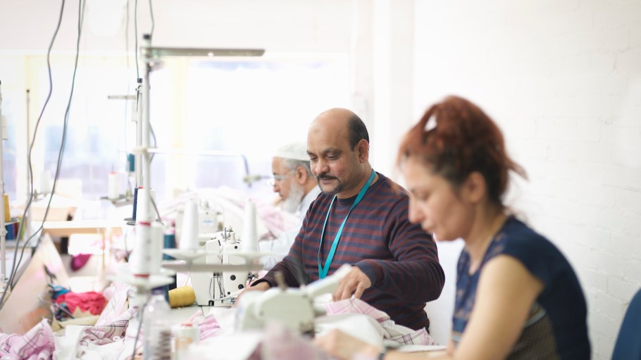 Shipments to the U.S. from textile workers like these were up by only 1.5 percent this November over last.