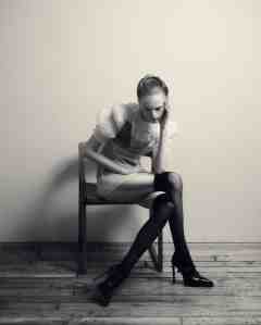 Alessandra Rich silk organza minidress, briefs, tights and shoes; Phillip Lim silk bra.