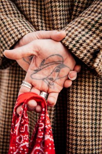 Street style at Pitti Uomo 105 in Florence, Italy.