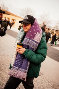Street style at Pitti Uomo 105 in Florence, Italy.
