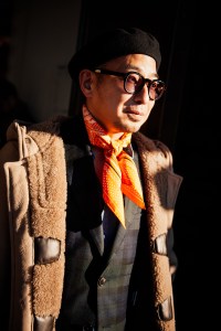 Street style at Pitti Uomo 105 in Florence, Italy.