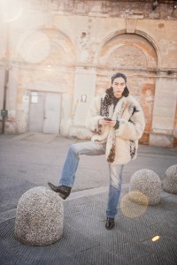 Street style at Pitti Uomo 105 in Florence, Italy.