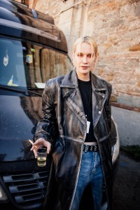 Street style at Pitti Uomo 105 in Florence, Italy.