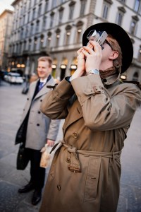 Street style at Pitti Uomo 105 in Florence, Italy.