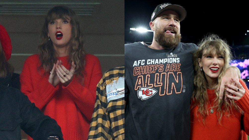 Taylor Swift outfit, celebrity style, Travis Kelce, Guest in Residence, Mejuri, kansas city chiefs football bame afc championship baltimore ravens