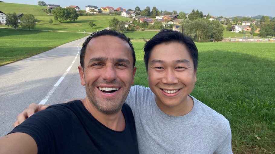 Tuncay Kilickan (left) and Dennis Hui from the Lenzing denim team